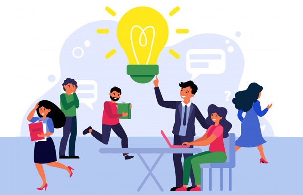Man shaking hand in team meeting